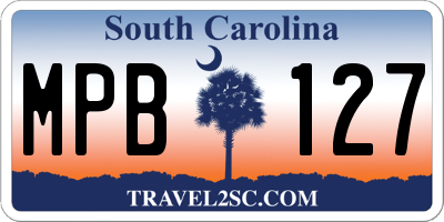 SC license plate MPB127