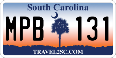 SC license plate MPB131