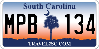 SC license plate MPB134