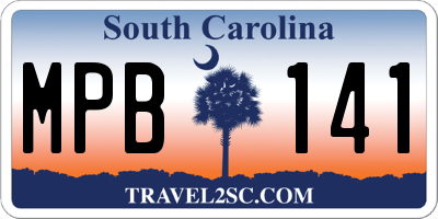 SC license plate MPB141