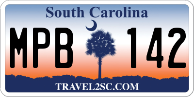 SC license plate MPB142