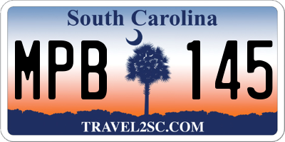 SC license plate MPB145