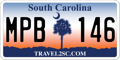 SC license plate MPB146