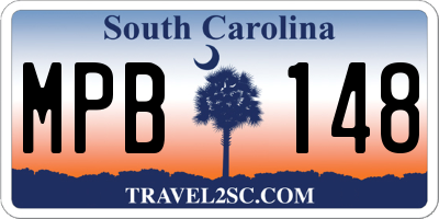 SC license plate MPB148