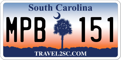 SC license plate MPB151