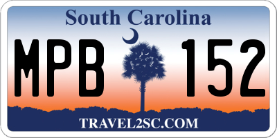 SC license plate MPB152