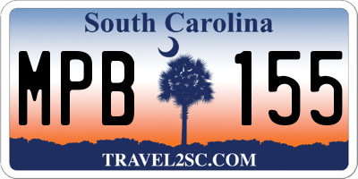 SC license plate MPB155