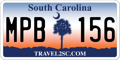 SC license plate MPB156