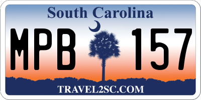 SC license plate MPB157