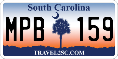 SC license plate MPB159