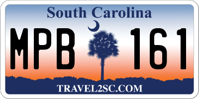 SC license plate MPB161