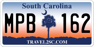 SC license plate MPB162