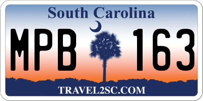 SC license plate MPB163