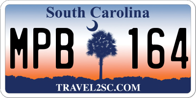 SC license plate MPB164