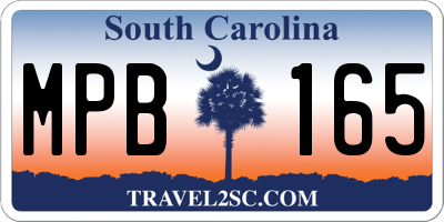 SC license plate MPB165