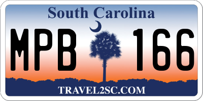 SC license plate MPB166