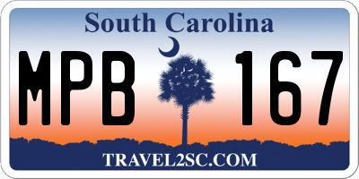 SC license plate MPB167