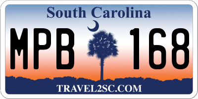 SC license plate MPB168
