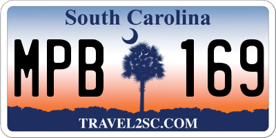 SC license plate MPB169