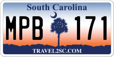 SC license plate MPB171