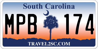 SC license plate MPB174