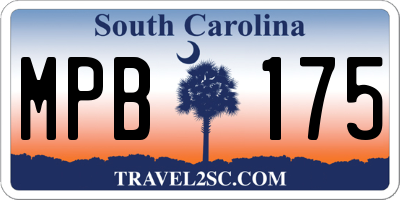 SC license plate MPB175