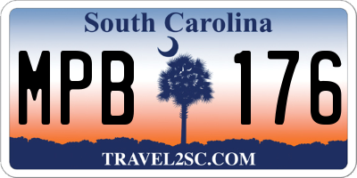 SC license plate MPB176