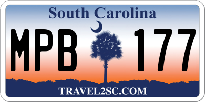 SC license plate MPB177