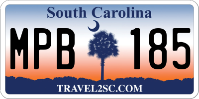 SC license plate MPB185
