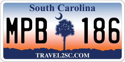SC license plate MPB186