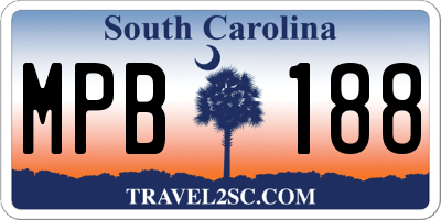 SC license plate MPB188