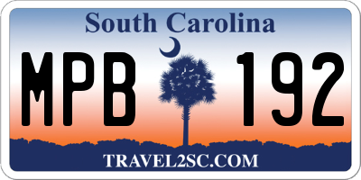 SC license plate MPB192