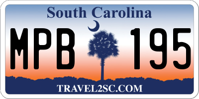 SC license plate MPB195