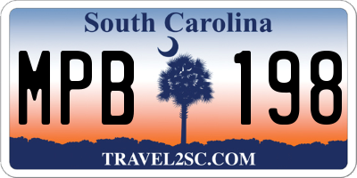 SC license plate MPB198