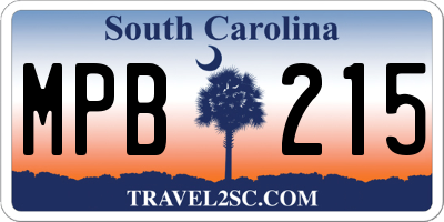 SC license plate MPB215