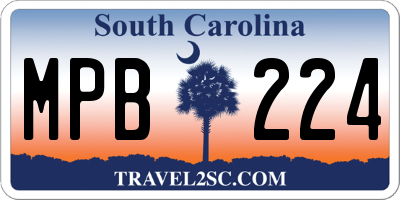 SC license plate MPB224