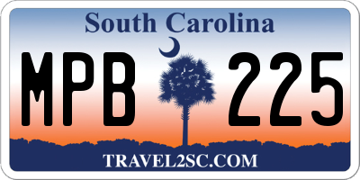 SC license plate MPB225