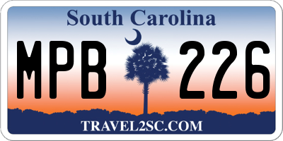 SC license plate MPB226