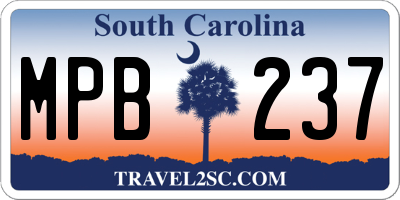SC license plate MPB237