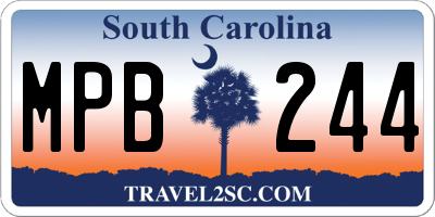 SC license plate MPB244