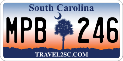 SC license plate MPB246