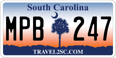 SC license plate MPB247