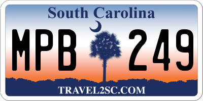 SC license plate MPB249