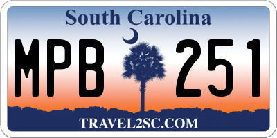 SC license plate MPB251