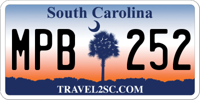SC license plate MPB252