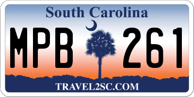 SC license plate MPB261