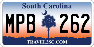 SC license plate MPB262