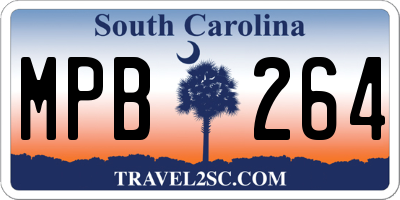 SC license plate MPB264