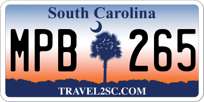 SC license plate MPB265