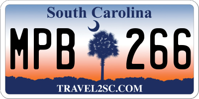 SC license plate MPB266